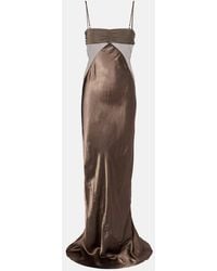 Rick Owens - Combo Silk-Trimmed Satin Gown - Lyst