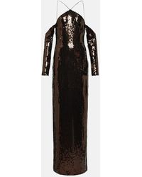 ‎Taller Marmo - Moonstruck Sequined Maxi Dress - Lyst
