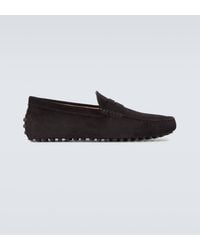 Tod's - Chaussures Gommino en suede - Lyst