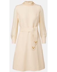 Valentino - Wool And Silk Crepe Couture Minidress - Lyst