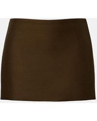 KHAITE - Jett Wool And Silk Cady Miniskirt - Lyst