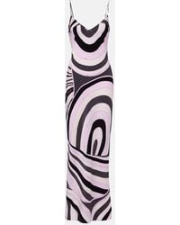 PUCCI - Iride Silk Crepe De Chine Slip Dress - Lyst