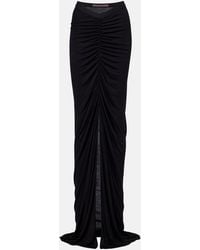 Rick Owens - Poppy Ls Ruched Jersey Maxi Skirt - Lyst