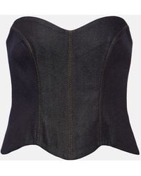 AYA MUSE - Hyn Denim Bustier Top - Lyst