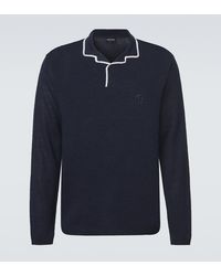 Giorgio Armani - Linen And Silk Polo Sweater - Lyst