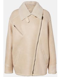 Isabel Marant - Adelina Shearling-Trimmed Leather Jacket - Lyst