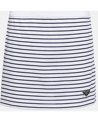 Prada - Minifalda en jersey de algodon a rayas - Lyst