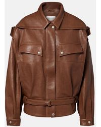 Magda Butrym - Belted Oversized Leather Jacket - Lyst