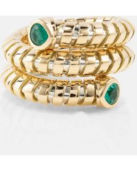 Marina B - Trisola 18kt Gold Ring With Emeralds - Lyst