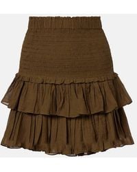 Isabel Marant - Naomi Smocked Cotton-Blend Miniskirt - Lyst