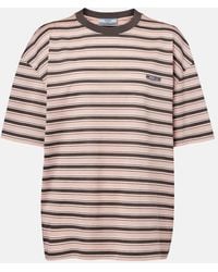 Prada - T-Shirt Raye En Coton - Lyst