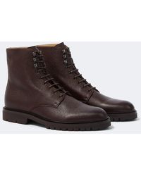 Brunello Cucinelli - Leather Lace-Up Boots - Lyst