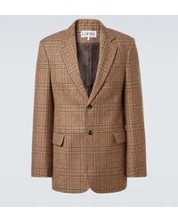Loewe - Prince Of Wales Check Wool Blazer - Lyst