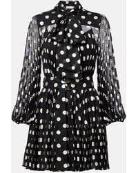 Zimmermann - Polka-Dot Pleated Minidress - Lyst