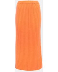 Jardin Des Orangers - Ribbed-Knit Cashmere Midi Skirt - Lyst