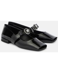 Versace - Gianni Ribbon Patent Leather Ballet Flats - Lyst