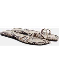 Paris Texas - Biarritz Snake-Effect Leather Sandals - Lyst