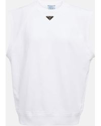Prada - Top en jersey de algodon con logo - Lyst