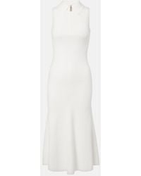 Victoria Beckham - Mira Ribbed-Knit Zip-Up Midi Dress - Lyst