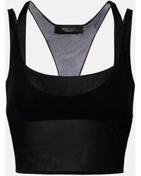 Gucci - Layered Semi-Sheer Crepe Jersey Top - Lyst