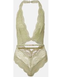 Gucci - Floral Lace And Tulle Bodysuit - Lyst