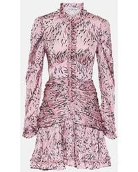 Rabanne - Printed Ruched Minidress - Lyst