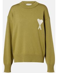 Ami Paris - Ami De Cour Wool And Cotton Sweater - Lyst