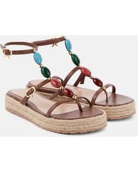Gianvito Rossi - Verzierte Espadrille-Sandalen Shanti Aus Leder - Lyst