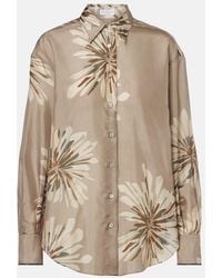 Brunello Cucinelli - Floral Silk Shirt - Lyst