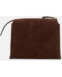 The Row - Nu Mini Twin Suede Crossbody Bag - Lyst