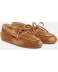 Miu Miu - Suede Boat Shoes - Lyst