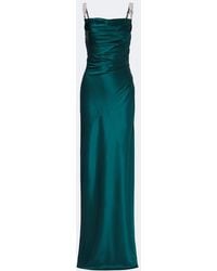 Balmain - Embellished Ruched Silk Satin Gown - Lyst