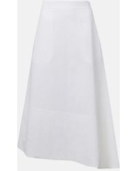 Jil Sander - Asymmetric Linen Midi Skirt - Lyst