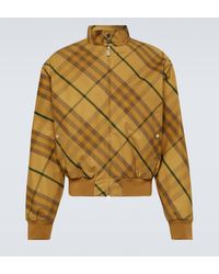 Burberry - Check Cotton Twill Bomber Jacket - Lyst