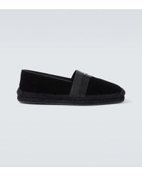 Christian Louboutin - Alfarica Logo-Embellished Leather And Grosgrain-Trimmed Suede Espadrilles - Lyst