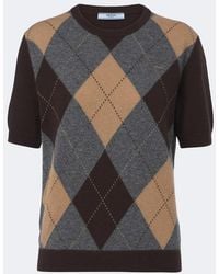 Prada - Argyle Cashmere Sweater - Lyst