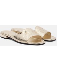 Jimmy Choo - Dina Metallic Slides - Lyst