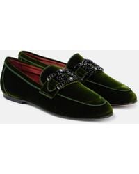 Tod's - Kate Embellished Velvet Loafers - Lyst