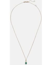 STONE AND STRAND - Luxe 14Kt Necklace With Emerald And Diamond - Lyst