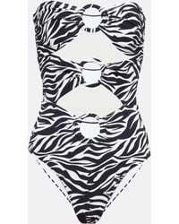 Alexandra Miro - Anya Zebra-print Cutout Swimsuit - Lyst