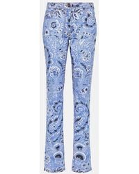 Etro - Printed Denim Jeans - Lyst