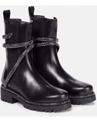 Rene Caovilla - Cleo 30 Crystal Leather Chelsea Boots - Lyst