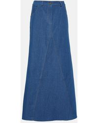 AYA MUSE - Pilla Low-Rise Denim Maxi Skirt - Lyst