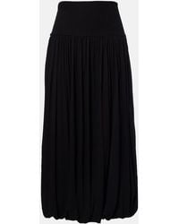 TOTEME - Gathered Jersey Midi Skirt - Lyst