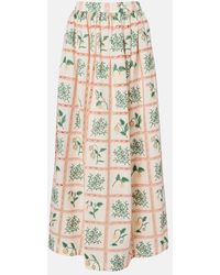 Agua Bendita - Tangelo Floral Cotton Maxi Skirt - Lyst