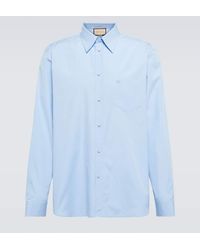 Gucci - Camisa en popelin de algodon con GG - Lyst