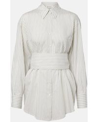 Rohe - Belted Striped Silk And Cotton Shirt - Lyst