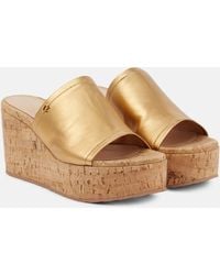 Gianvito Rossi - Leather Wedge Sandals - Lyst