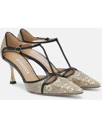 Manolo Blahnik - Gish Lizard-Print Leather Pumps - Lyst