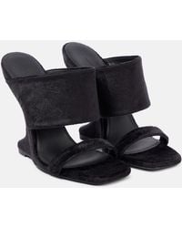 Rick Owens - Wedge-Sandalen Cantilever Aus Veloursleder - Lyst